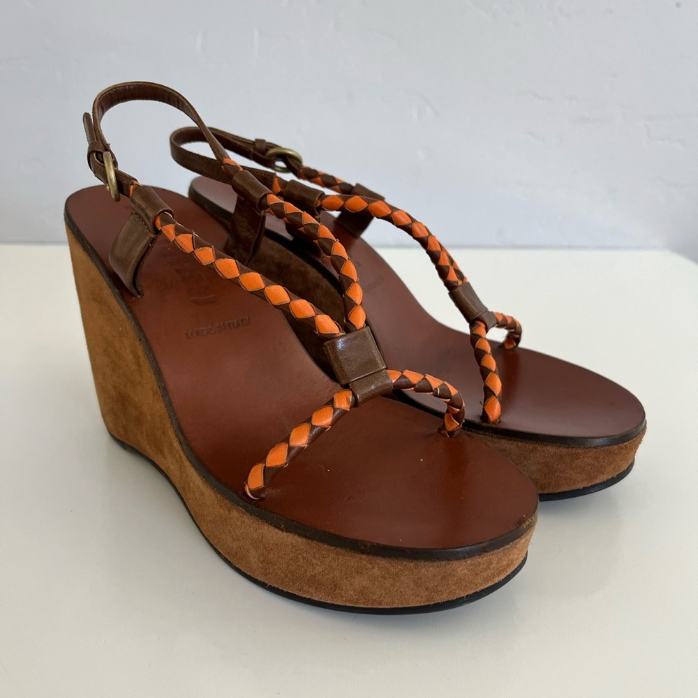 Auth Vtg Miu Miu Suede Platform Heels - image 1